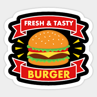 Fresh & Tasty Burger Sticker